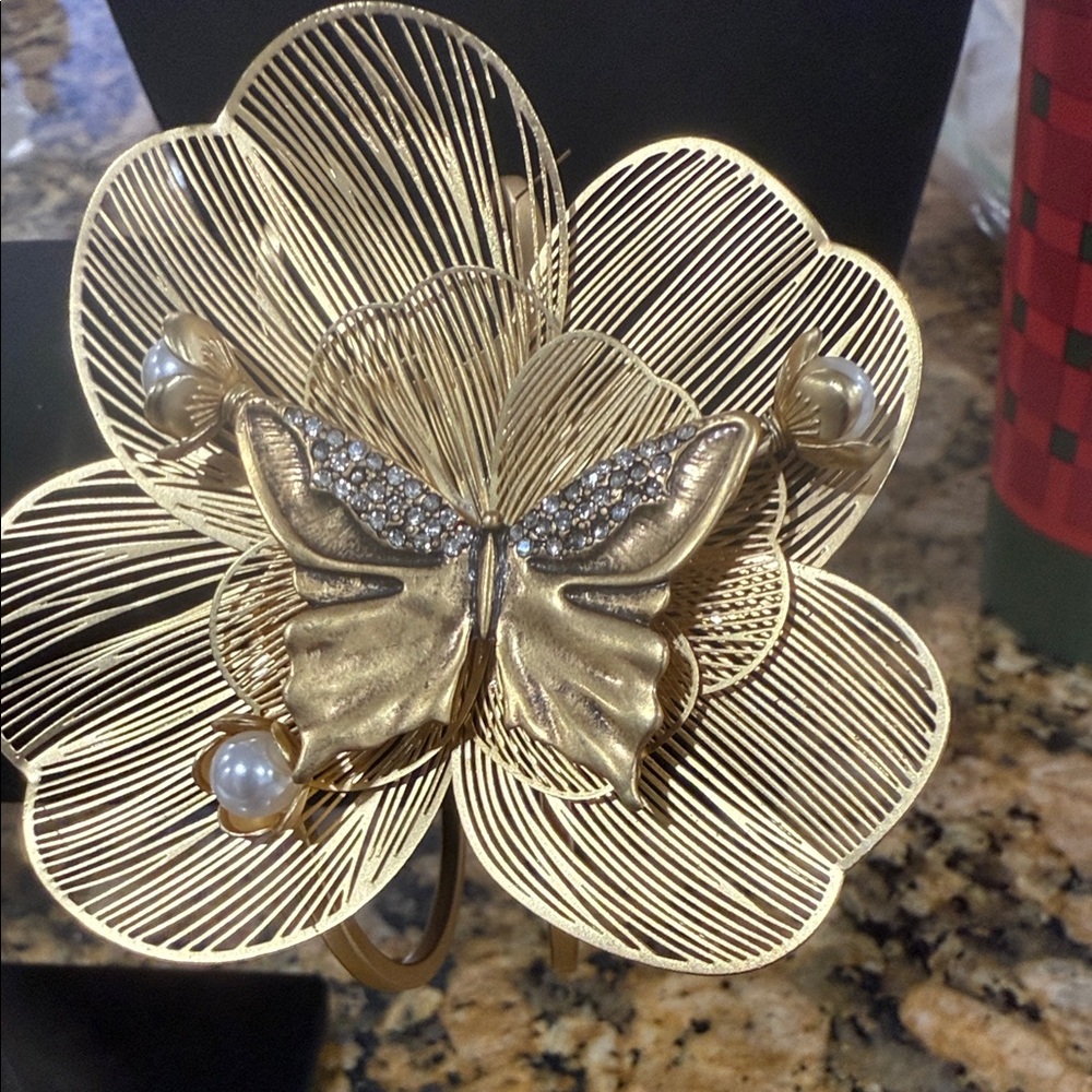 Gold Butterfly and Flower bracelet